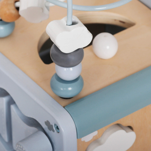 Manipulationswürfel aus Holz blau