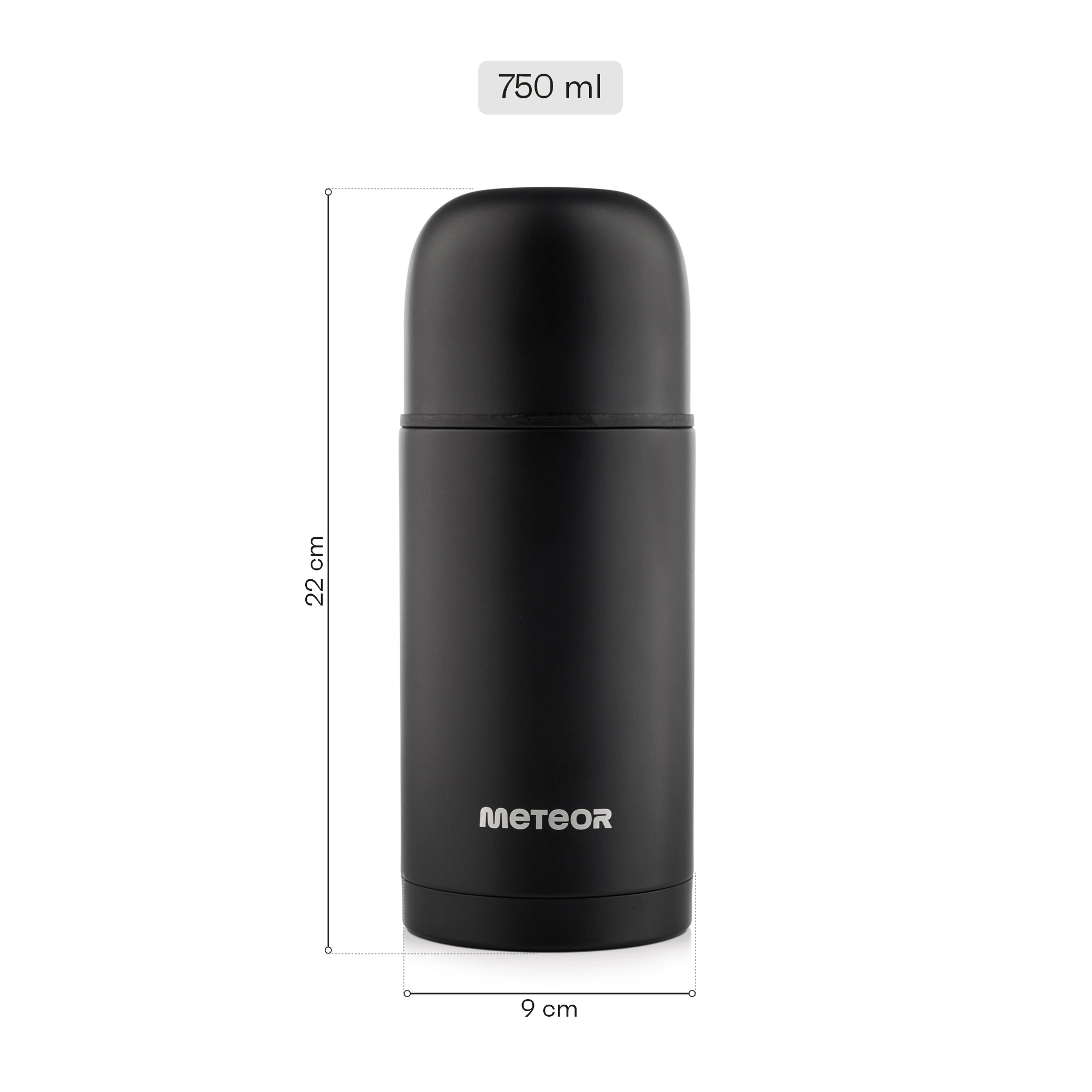 Thermobecher Meteor 750 ml schwarz