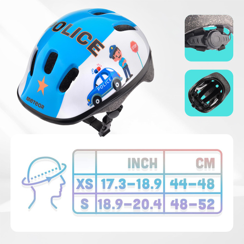 Kinderfahrradhelm Meteor KS06 XS 44-48 cm Police