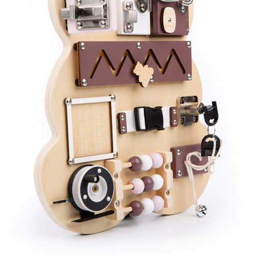 Sensorisches Manipulationsbrett aus Holz Teddybär