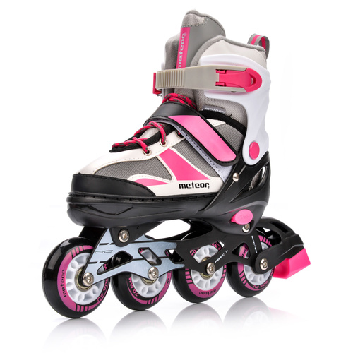 Meteor 2in1 Rollschuhe S 30-33 rosa/grau