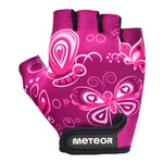 Fahrradhandschuhe Meteor Kids M Schmetterlinge rosa
