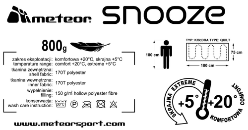 Schlafsack Meteor Snooze grau