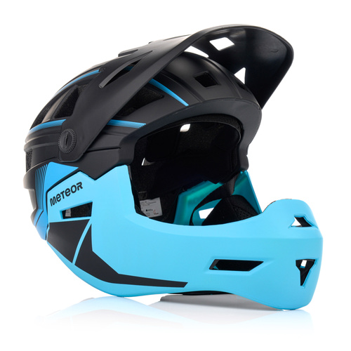 Fullface-Fahrradhelm Meteor Hydra M 55-58 cm schwarz/blau