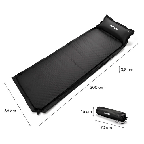 Selbstaufblasbare Matte Meteor 200×66×3,8 cm schwarz