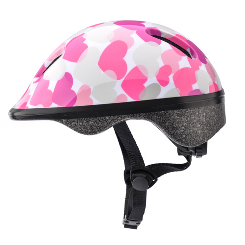 Kinderfahrradhelm Meteor KS06 XS 44-48 cm Rosa Herzen