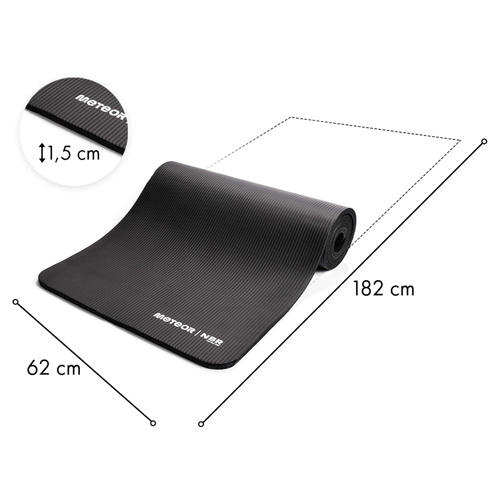 Gymnastikmatte Meteor NBR, 182 × 62 × 1,5 cm, Aufrollbar