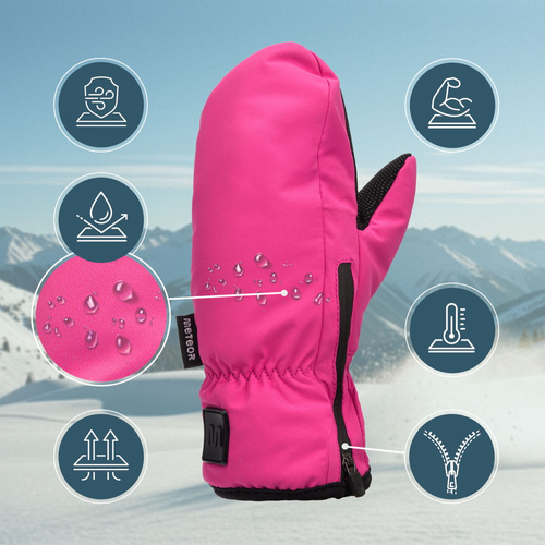 Winterhandschuhe Meteor Juna XS pink/schwarz
