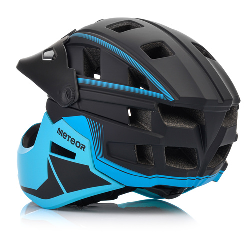 Fullface-Fahrradhelm Meteor Hydra M 55-58 cm schwarz/blau