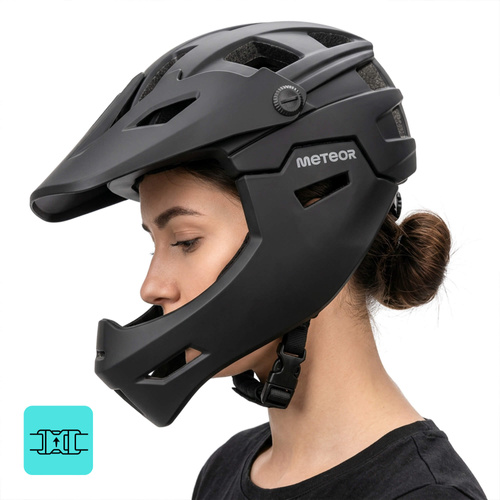 Fullface-Fahrradhelm Meteor Hydra M 55-58 cm schwarz