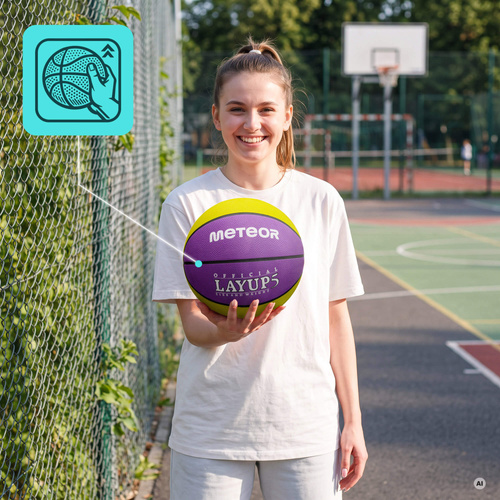 Basketball Meteor Layup 5 gelb/violett