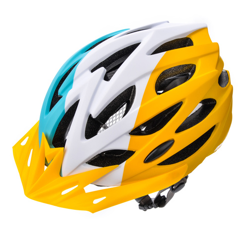 Fahrradhelm Meteor Marven L 58-61 cm blau/weiß/gelb