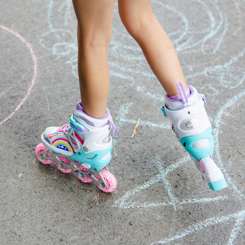 Inlineskates 4-in-1 Meteor für Kinder M 34-37 Rainbow