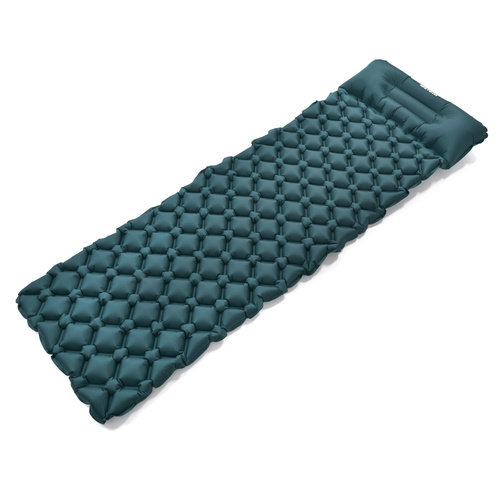 Selbstaufblasbare Matte Meteor 2in1 (Pumpe + Drybag) in der Farbe "Meeresblau" mit den Maßen 190×56×5,5 cm.