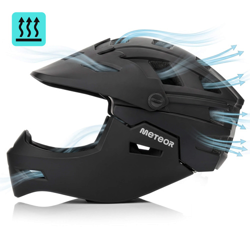 Fullface-Fahrradhelm Meteor Hydra M 55-58 cm schwarz