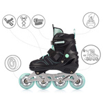 Inlineskates Meteor M 34-37 Urbo schwarz/minzfarben