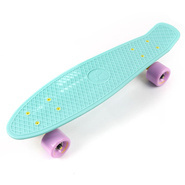 Meteor Kunststoff-Skateboard gelb/pastellrosa/mint