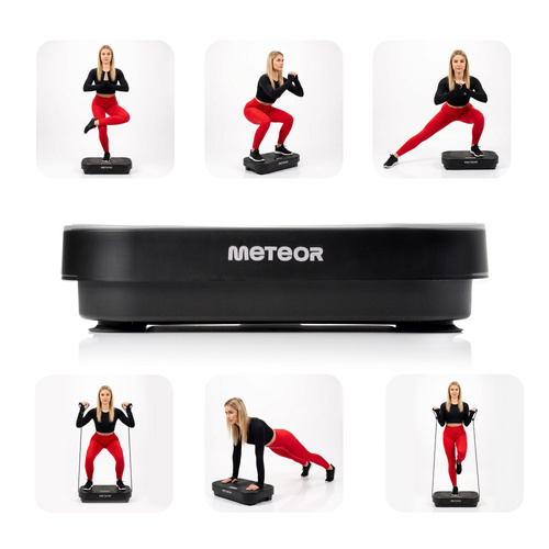 Meteor Vibrationsplatte für Training – Fernbedienung, Widerstandsbänder, Tragfähigkeit 160 kg