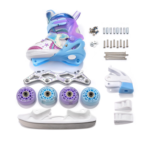 Inlineskates 4-in-1 Meteor für Kinder S 30-33 Mermaid