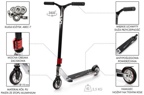 Meteor Edge Tretroller silber