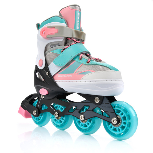 Meteor Rollschuhe M 34-37 rosa/hellblau