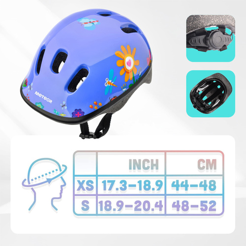 Kinderfahrradhelm Meteor KS06 XS 44-48 cm Garten