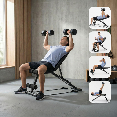 Trainingsbank Meteor verstellbar, bis 200 kg, mit Expandern