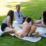 Picknickdecke Meteor 2XL 200x200 cm grau-beige