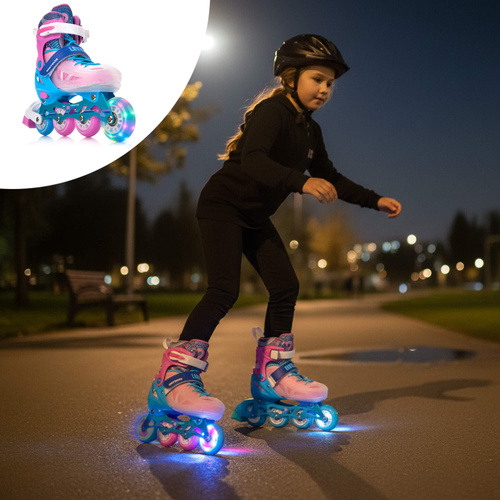 Inlineskates Meteor M 34-37 Loky pink/blau
