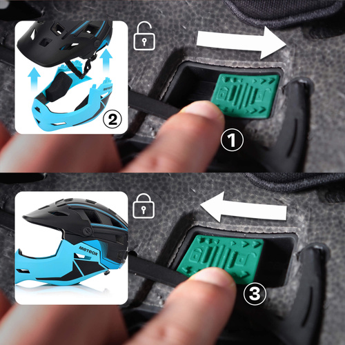Fullface-Fahrradhelm Meteor Hydra M 55-58 cm schwarz/blau