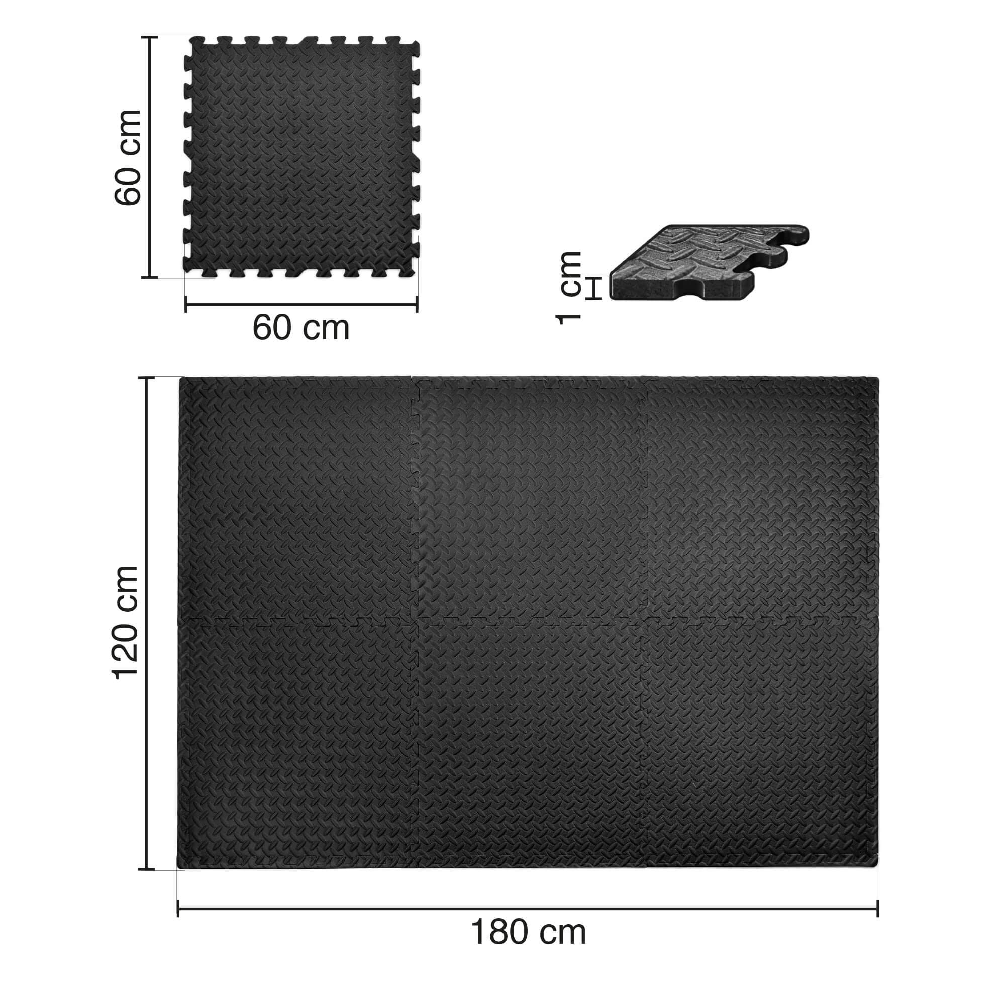 Fitness-Puzzlematte Meteor, 6 Teile, 180 × 120 cm, EVA-Schaumstoff 