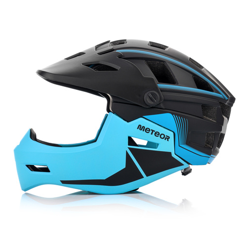 Fullface-Fahrradhelm Meteor Hydra M 55-58 cm schwarz/blau