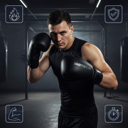 Boxhandschuhe Meteor 4 oz Training, Klettverschluss, PU