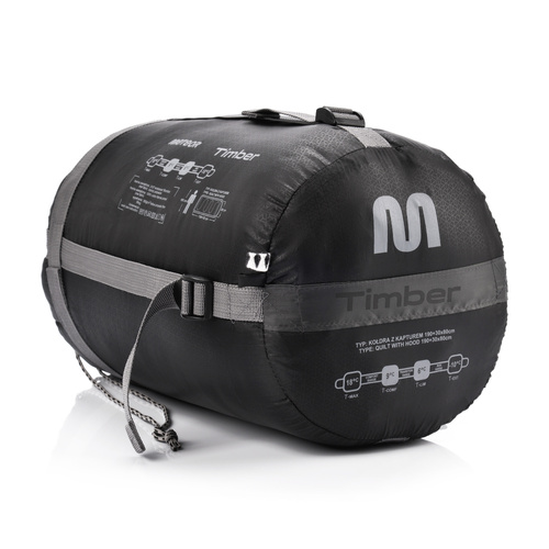 Schlafsack Meteor Timber Baumwolle schwarz