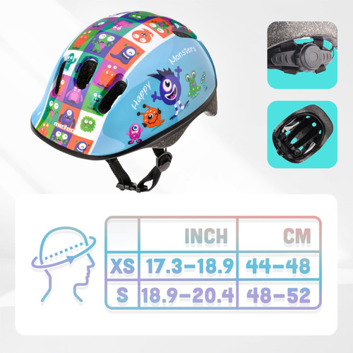 Kinderfahrradhelm Meteor KS06 S 48-52 cm Happy Monsters