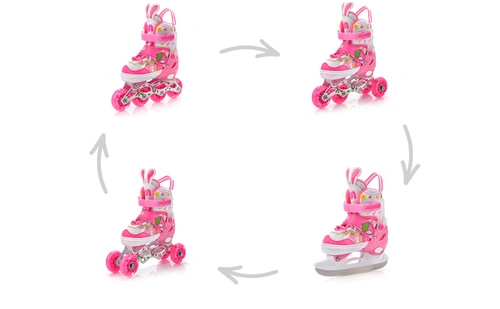 Inlineskates 4-in-1 Meteor für Kinder M 34-37 Bunny