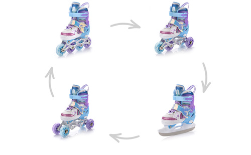 Inlineskates 4-in-1 Meteor für Kinder S 30-33 Mermaid