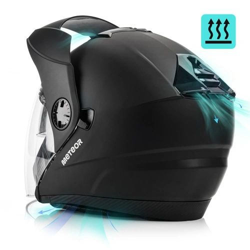 Motorradhelm Meteor Hekato XL 61 cm schwarz
