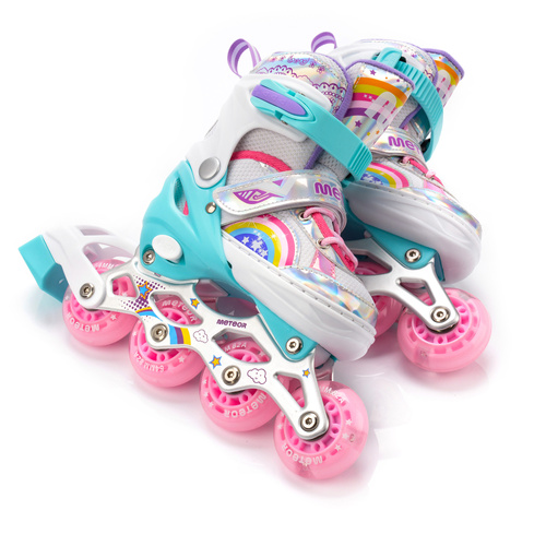 Inlineskates 4-in-1 Meteor für Kinder M 34-37 Rainbow