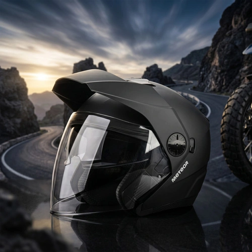 Motorradhelm Meteor Hekato XL 61 cm schwarz