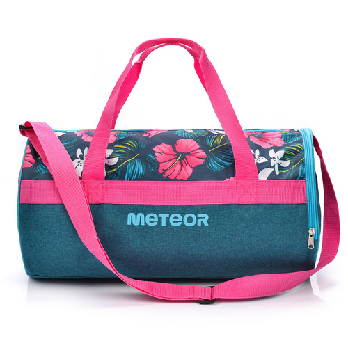 Sporttasche Meteor Siggy 25 l rosa/marineblaue Blumen